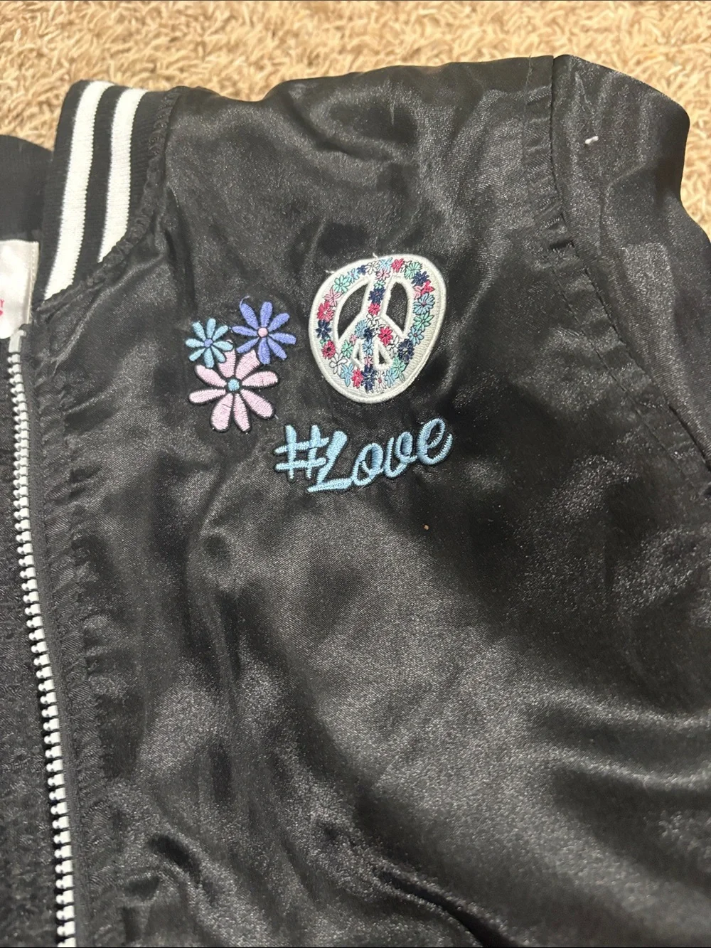 Justice Black Peace Love jacket 20